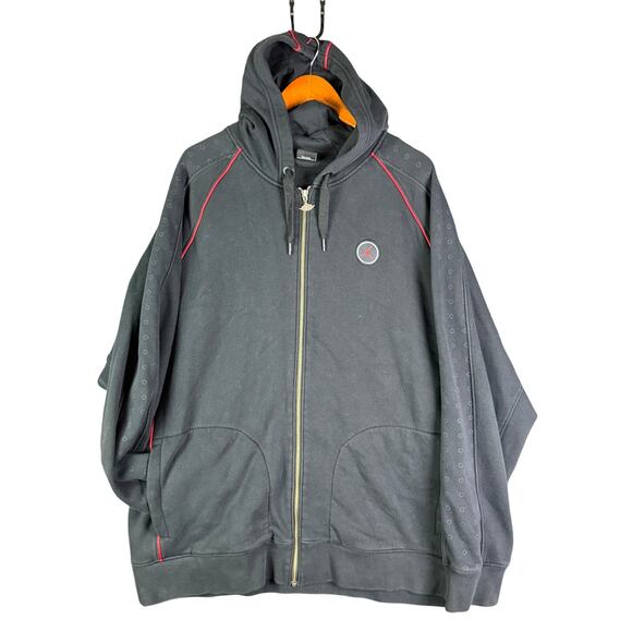 Nike Air Jordan Jumpman Full Zip Hoodie Vintage 2000s Y2K Black Red Bred Men 2XL - Picture 1 of 9